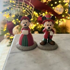 Vintage Dept 56 Mickey and Minnie Mouse mini figurines.